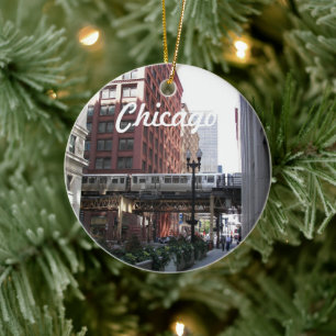 Ornamento De Cerâmica Foto do comboio em loop em Chicago