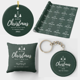 Ornamento De Cerâmica Foto do Feliz ano novo 2023 da Árvore Verde