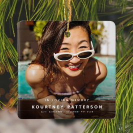 Ornamento De Cerâmica Foto do Memorial Moderno Mantenha o Natal