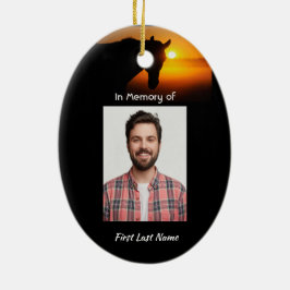 Ornamento De Cerâmica Foto do Memorial Prayer Horse Western