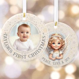 Ornamento De Cerâmica Foto do Modelo do Anjo do Primeiro Natal