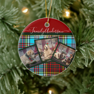 Ornamento De Cerâmica FOTO DO NATAL GIFT - Colagem Anderson Tartan