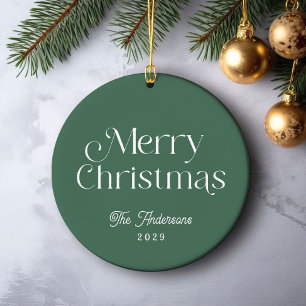 Ornamento De Cerâmica Foto do Tipo Moderno de Natal Verde
