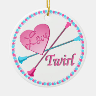 Ornamento De Cerâmica Foto do Twirl do amor 2