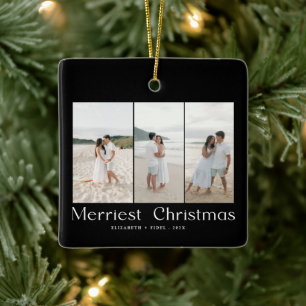 Ornamento De Cerâmica Foto dos Casais de Natal Mais Modernos
