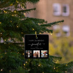 Ornamento De Cerâmica Foto dos melhores amigos aniversário chic preto br<br><div class="desc">Um presente de amigos para a aniversário de 21 anos de uma mulher, celebrando sua vida com 3 fotos suas, de seus amigos, família, interesses ou animais de estimação. Personalize e adicione seu nome, 21 anos e seus nomes. Letras brancas coloridas. Um clássico fundo negro. O nome dela é escrito...</div>
