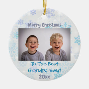 Ornamento De Cerâmica Foto dos netos de Natal