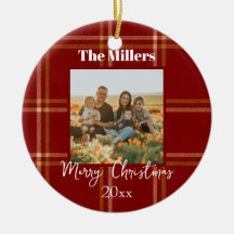 Foto e Texto Personalizáveis de Natal com Tartan E