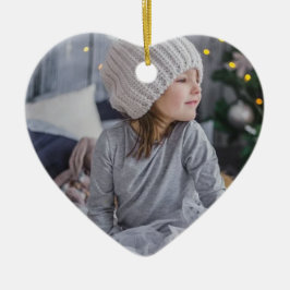 Ornamento De Cerâmica Foto em floco de neve desbotada Natal azul