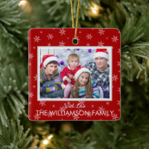 Foto favorita em vermelho natalino com flocos de n