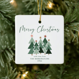 Ornamento De Cerâmica Foto Feriada de Árvores de Natal Rústicas Modernas