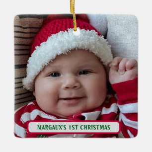 Ornamento De Cerâmica Foto frente e verso de Natal de 1rua