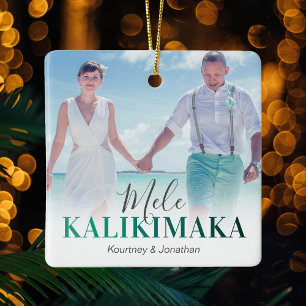 Ornamento De Cerâmica Foto Havaiana Mele Kalikimaka
