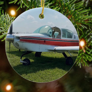 Ornamento De Cerâmica Foto legal de avião, Feliz Natal,Personalizar