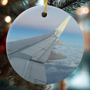 Ornamento De Cerâmica Foto legal de avião, Feliz Natal,Personalizar