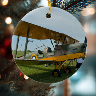 Ornamento De Cerâmica Foto legal de avião, Feliz Natal,Personalizar