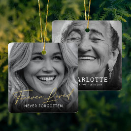 Ornamento De Cerâmica Foto Memorial Amada para Sempre