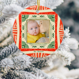 Ornamento De Cerâmica Foto moderna e colorida de dois lados