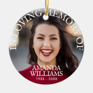 Ornamento De Cerâmica Foto moderna Memorial Keepsakes na Memória Amante