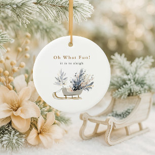 Ornamento De Cerâmica Foto Moderna Sleigh Keepsasaame Natal