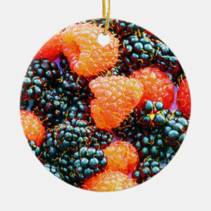 Ornamento De Cerâmica Foto "Morango Brilhante". Compre agora