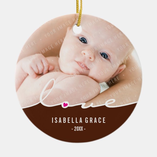 Ornamento De Cerâmica FOTO ORNAMENTO: amor divide 7 (Frente)