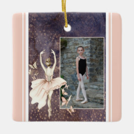 Ornamento De Cerâmica Foto personalizada Ballerina, Borboleta Natal