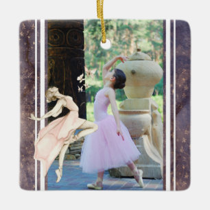 Ornamento De Cerâmica Foto personalizada Ballerina, Borboleta Natal
