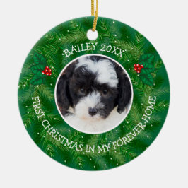 Ornamento De Cerâmica Foto personalizada Bernedoodle 1rua Natal
