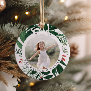 Ornamento De Cerâmica Foto Personalizada Botânica Bonita