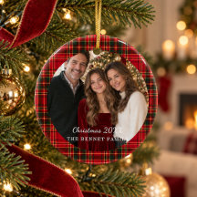 Foto Personalizada com Laço Vermelho Alegre e Bril