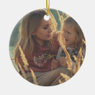 Ornamento De Cerâmica foto personalizada da família lateral 2 personali