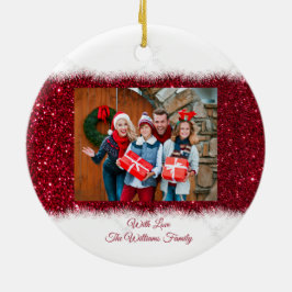 Ornamento De Cerâmica Foto Personalizada da Família - Natal-