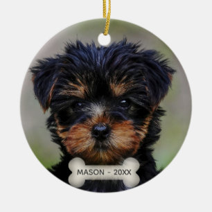 Ornamento De Cerâmica Foto personalizada de cachorro Yorkshire Terrier