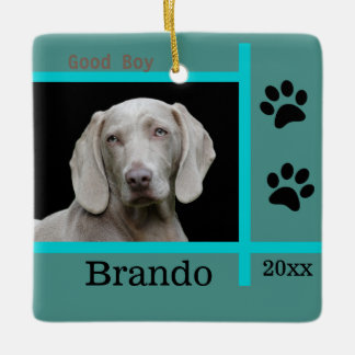 Ornamento De Cerâmica Foto personalizada de cão