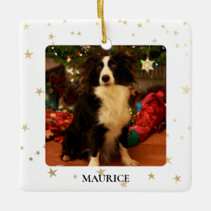 Ornamento De Cerâmica Foto personalizada de cão