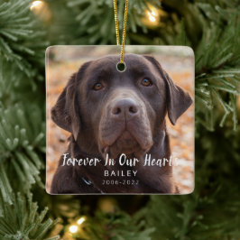 Ornamento De Cerâmica Foto personalizada de cão Pet Memorial