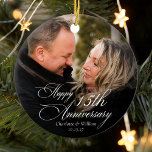 Ornamento De Cerâmica Foto personalizada de casamento de aniversário<br><div class="desc">Comemore seu marco especial com nosso Ornamento Cerâmico de Foto de Casamento Personalizado. Ele apresenta uma foto personalizada de casal e uma caligrafia elegante destacando o ano do aniversário. Esta design minimalista e moderna faz uma manutenção eterno, perfeita para comemorar seu aniversário de casamento ou dar a um casal especial!...</div>