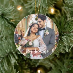 Ornamento De Cerâmica Foto personalizada de coração dia de os namorados