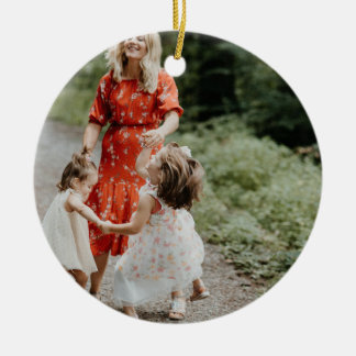 Ornamento De Cerâmica Foto Personalizada De Dois Lados