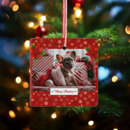 Ornamento De Cerâmica Foto personalizada de feriados de Natal