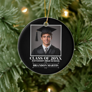 Ornamento De Cerâmica Foto Personalizada de Formatura Graduado de 2026 O