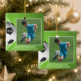 Ornamento De Cerâmica Foto personalizada de futebol