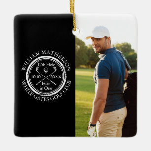 Ornamento De Cerâmica Foto Personalizada de Golfe Buraco em Um Golfista