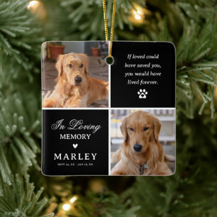 Ornamento De Cerâmica Foto personalizada de memorial de cachorro moderno