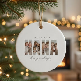 Ornamento De Cerâmica Foto Personalizada de Natal NANA Customizada