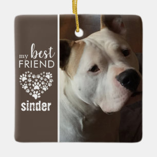 Ornamento De Cerâmica Foto personalizada de Pet de Cachorro Melhor Amigo