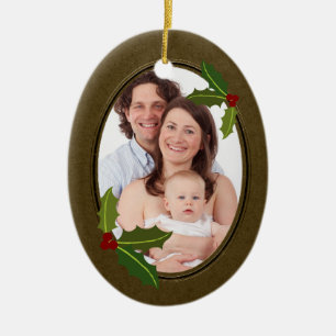 Ornamento De Cerâmica Foto personalizada de quadro de estilo antigo