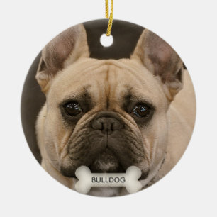 Ornamento De Cerâmica Foto personalizada do cão Bulldog