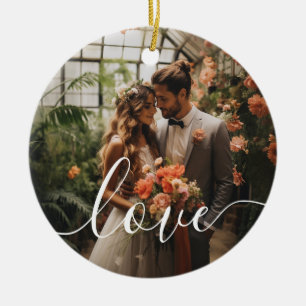Ornamento De Cerâmica Foto personalizada do casal 'Love'